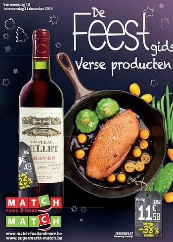Promoties Eendenfilet - Huismerk - Match - Geldig van 10/12/2014 tot 31/12/2014 bij Match Food & More