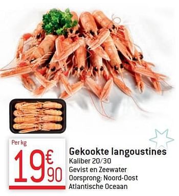 Promotions Gekookte langoustines - Produit maison - Match - Valide de 10/12/2014 à 31/12/2014 chez Match Food & More