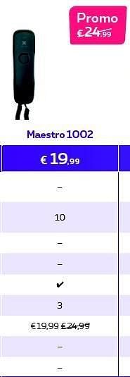 Promotions Maestro 1002 - Huismerk - Proximus - Valide de 01/12/2014 à 31/12/2014 chez Proximus