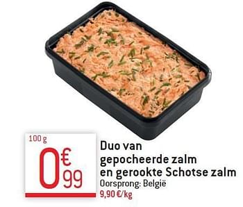 Promoties Duo van gepocheerde zalm en gerookte schotse zalm - Huismerk - Match - Geldig van 10/12/2014 tot 31/12/2014 bij Match Food & More