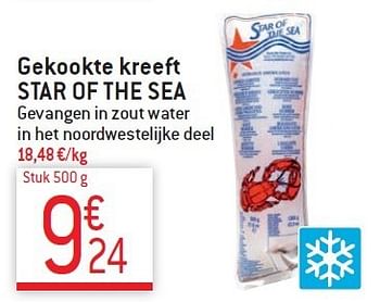Promoties Gekookte kreeft star of the sea - Star of the sea - Geldig van 10/12/2014 tot 31/12/2014 bij Match Food & More