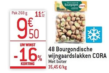 Promoties 48 bourgondische wijngaardslakken cora - Cora - Geldig van 10/12/2014 tot 31/12/2014 bij Match Food & More