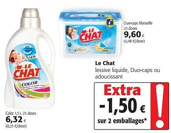 Promotion Colruyt Le Chat Lessive Liquide Duo Caps Ou Adoucissant Le Chat Menage Valide Jusqua 4 Promobutler