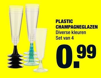 Afgeschaft Gestreept toewijzen Huismerk - Big Bazar Plastic champagneglazen - Promotie bij Big Bazar