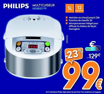 Promotions Philips multicuiseur hd3037-79 - Philips - Valide de 08/12/2014 à 31/12/2014 chez Krefel