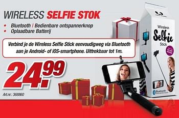 Promoties Wireless selfie stok - Huismerk - Auva - Geldig van 08/12/2014 tot 31/12/2014 bij Auva