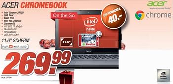 Promoties Acer chromebook - Acer - Geldig van 08/12/2014 tot 31/12/2014 bij Auva