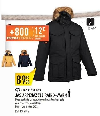 Promoties Jas arpenaz 700 rain x-warm - Quechua - Geldig van 06/12/2014 tot 24/12/2014 bij Decathlon