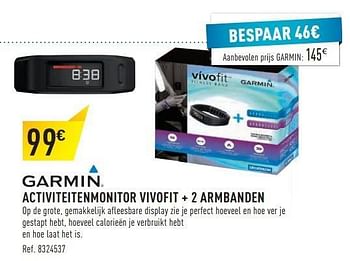 Promoties Activiteitenmonitor vivofit + 2 armbanden - Garmin - Geldig van 06/12/2014 tot 24/12/2014 bij Decathlon