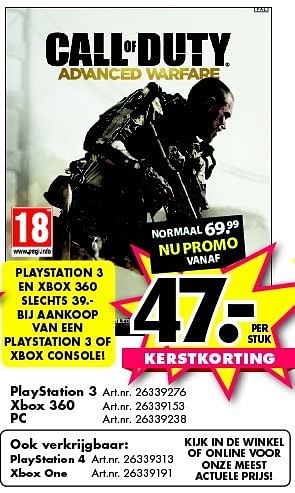 Promoties Playstation 3 call of duty - Activision - Geldig van 13/12/2014 tot 28/12/2014 bij Bart Smit