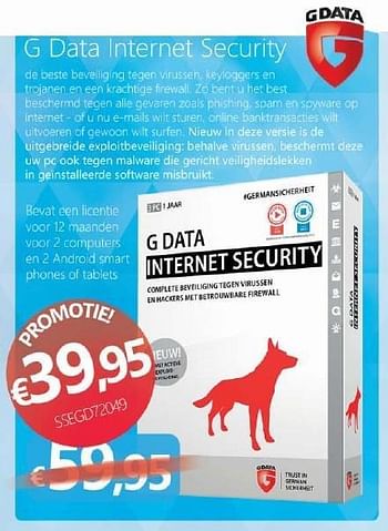 Promoties G data internet security - G Data - Geldig van 01/12/2014 tot 06/01/2015 bij Compudeals