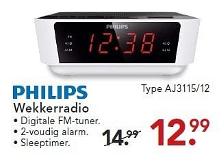 Philips wekkerradio fm-tuner - Promotie bij Blokker