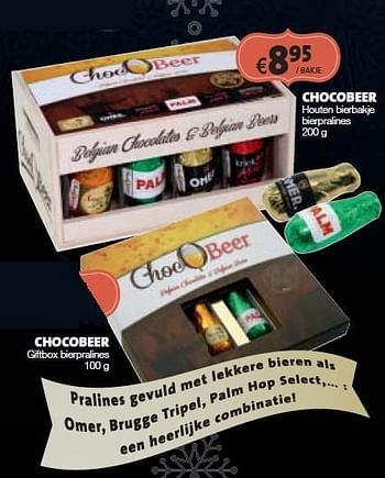 Promoties Chocobeer houten bierbakje - CHOC'O BEER - Geldig van 19/12/2014 tot 04/01/2015 bij BelBev