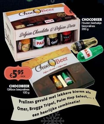 Promoties Chocobeer giftbox bierpralines - CHOC'O BEER - Geldig van 19/12/2014 tot 04/01/2015 bij BelBev