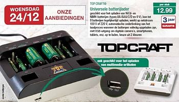 Maand Tact heroïsch Top Craft Top craft universele batterijlader - Promotie bij Aldi