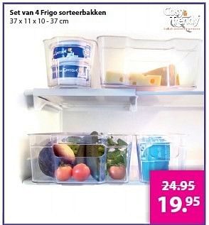Promoties Set van 4 frigo sorteerbakken - Cosy & Trendy - Geldig van 29/12/2014 tot 25/01/2015 bij Unikamp