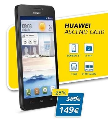 Promotions Huawei ascend g630 - Huawei - Valide de 03/01/2015 à 31/01/2015 chez Base