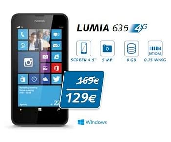 Promotions Nokia lumia 635 - Nokia - Valide de 03/01/2015 à 31/01/2015 chez Base