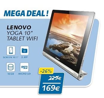 Promotions Lenovo yoga 10 tablet wifi - Lenovo - Valide de 03/01/2015 à 31/01/2015 chez Base