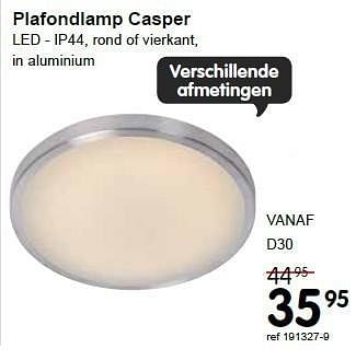 Promoties Plafondlamp casper - Huismerk - Free Time - Geldig van 05/01/2015 tot 01/02/2015 bij Freetime