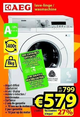 Promoties Aeg wasmachine l76485fl - AEG - Geldig van 05/01/2015 tot 25/01/2015 bij ElectroStock