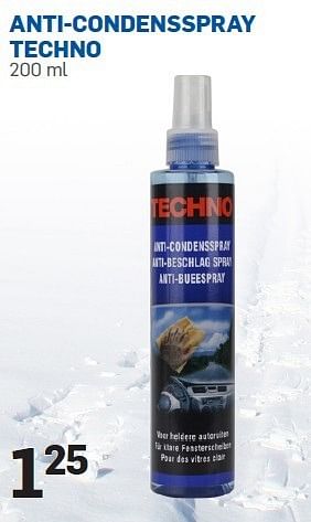 Promoties Anti-condensspray techno - Techno - Geldig van 29/12/2014 tot 25/01/2015 bij Action