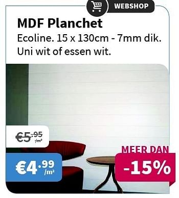 Promoties Mdf planchet - Huismerk - Cevo - Geldig van 02/01/2015 tot 14/01/2015 bij Cevo Market