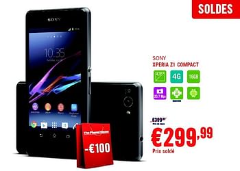 Promotions Sony xperia z1 compact - Sony - Valide de 03/01/2015 à 31/01/2015 chez The Phone House