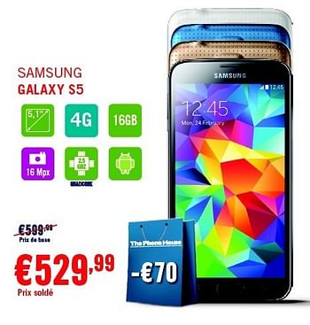 Promotions Samsung galaxy s5 - Samsung - Valide de 03/01/2015 à 31/01/2015 chez The Phone House