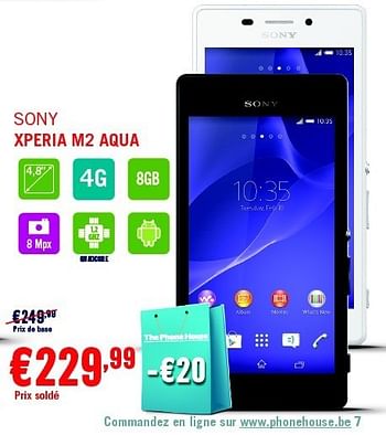 Promotions Sony xperia m2 aqua - Sony - Valide de 03/01/2015 à 31/01/2015 chez The Phone House