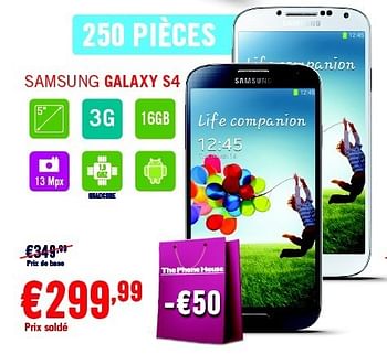 Promotions Samsung galaxy s4 - Samsung - Valide de 03/01/2015 à 31/01/2015 chez The Phone House