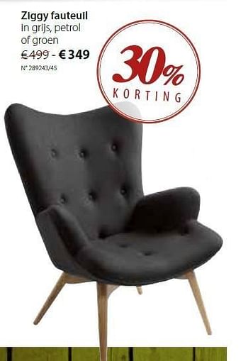 Promotions Ziggy fauteuil - Produit maison - Unikamp - Valide de 05/01/2015 à 31/01/2015 chez Unikamp