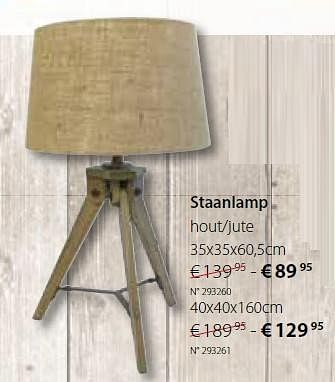 Promotions Staanlamp - Produit maison - Unikamp - Valide de 05/01/2015 à 31/01/2015 chez Unikamp