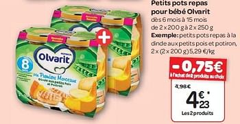 Promotion Carrefour Petits Pots Repas Pour Bebe Olvarit Olvarit Alimentation Valide Jusqua 4 Promobutler