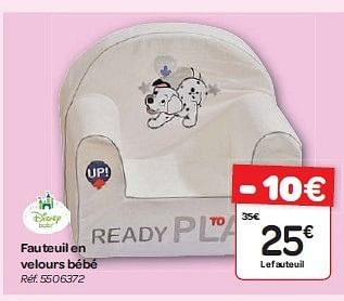 Disney Fauteuil En Velours Bebe En Promotion Chez Carrefour