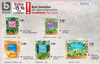 Boni Boni Selection Alle Diepvriesgroenten Promotie Bij Colruyt