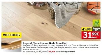 Promotions Legend chene manoir nude brun mat - Produit maison - BricoPlanit - Valide de 21/01/2015 à 09/02/2015 chez BricoPlanit