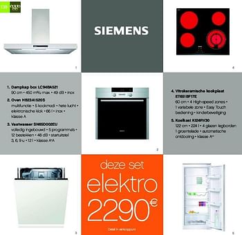 Promoties Deze set elektro - Siemens - Geldig van 02/02/2015 tot 31/12/2015 bij Eggo
