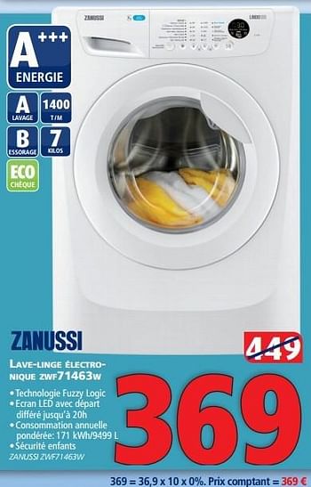 Promotions Zanussi lave-linge électro- nique zwf71463w - Zanussi - Valide de 27/01/2015 à 28/02/2015 chez Kitchenmarket