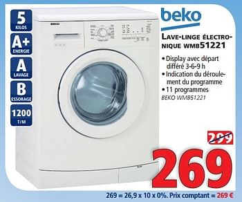 Promotions Beko lave-linge électronique l72470fl - Beko - Valide de 27/01/2015 à 28/02/2015 chez Kitchenmarket