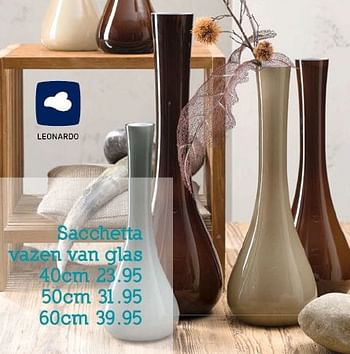 Promoties Sacchetta vazen van glas - Leonardo - Geldig van 02/02/2015 tot 01/03/2015 bij Unikamp