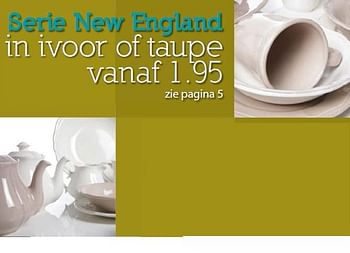 Promotions Serie new england in ivoor of taupe - Produit maison - Unikamp - Valide de 02/02/2015 à 01/03/2015 chez Unikamp