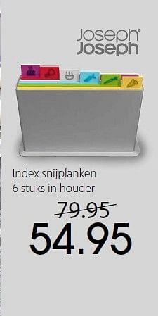 Promoties Index snijplanken 6 stuks in houder - Joseph Joseph - Geldig van 02/02/2015 tot 01/03/2015 bij Unikamp