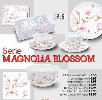 Promoties Serie magnolia blossom pak 20 servetten - R2S - Geldig van 02/02/2015 tot 01/03/2015 bij Unikamp