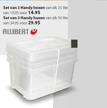 Promoties Set van 3 handy boxen - Allibert - Geldig van 02/02/2015 tot 01/03/2015 bij Unikamp