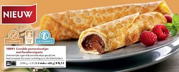 Promoties Gevulde pannenkoekjes met hazelnootpasta - Huismerk - Bofrost - Geldig van 01/10/2014 tot 31/03/2015 bij Bofrost