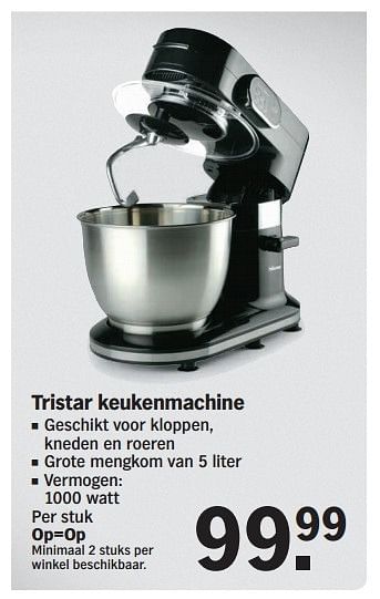 Doe alles met mijn kracht Opeenvolgend cafetaria Tristar Tristar keukenmachine - Promotie bij Albert Heijn