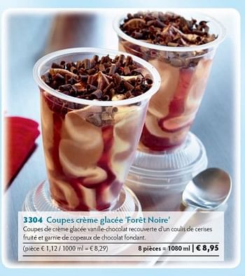 Promotions Coupes crème glacée foret noire - Produit maison - Bofrost - Valide de 01/10/2014 à 31/03/2015 chez Bofrost