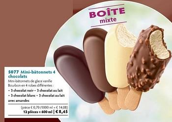 Promotions Mini batonnets 4 chocolats - Produit maison - Bofrost - Valide de 01/10/2014 à 31/03/2015 chez Bofrost