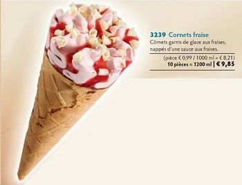 Promotions Cornets fraise - Produit maison - Bofrost - Valide de 01/10/2014 à 31/03/2015 chez Bofrost